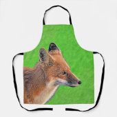 Red Fox Malerei - Original Wildlife Art Schürze (Vorderseite)