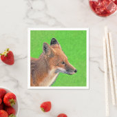 Red Fox Malerei - Original Wildlife Art Serviette (Beispiel)