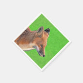 Red Fox Malerei - Original Wildlife Art Serviette (Ecke)