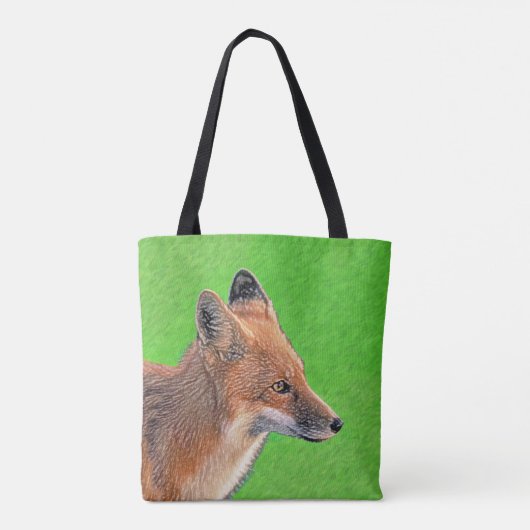 Red Fox Malerei - Original Wildlife Art Tasche (Rückseite)