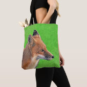 Red Fox Malerei - Original Wildlife Art Tasche (Von Nahem)