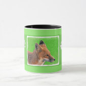 Red Fox Malerei - Original Wildlife Art Tasse (Zentrum)