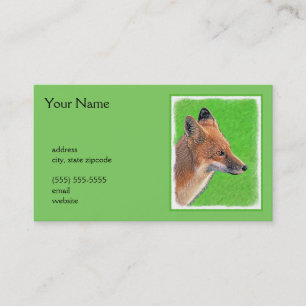 Red Fox Malerei - Original Wildlife Art Visitenkarte