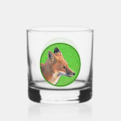 Red Fox Malerei - Original Wildlife Art Whiskyglas (Rückseite)