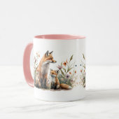 Red Fox Mama mit Kit-Tasse Tasse (Vorderseite Links)