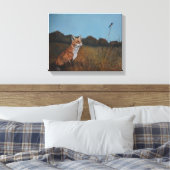 Red Fox mit Bluebird Animal Wildlife Canvas Print Leinwanddruck (Insitu (Schlafzimmer))