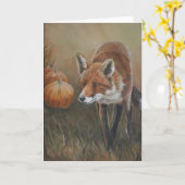 Red Fox mit Pumpkins Art Grußkarte Karte (Gelbe Blume)