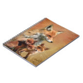 Red Fox Momma und Cubs Notizblock (Linke Seite)