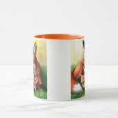 Red Fox Mutter und Kits im Gras Tasse (Zentrum)