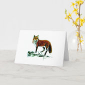 Red Fox Note Card Karte (Gelbe Blume)