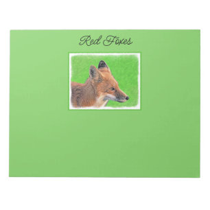 Red Fox Painting - Original Wildlife Art Notepad Notizblock