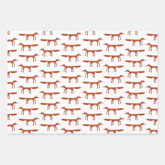 Red Fox Pattern Geschenkpapier Set (Vorderseite 2)