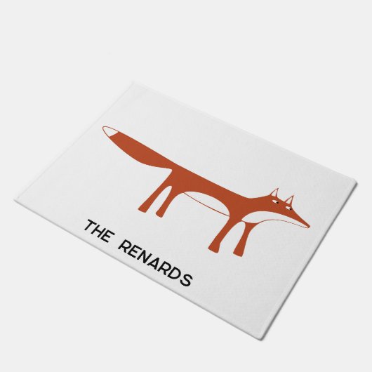 Red Fox Personalisiert Fußmatte (Schrägansicht)