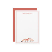Red Fox Personalisiert Stationery Mitteilungskarte (Vorderseite/Rückseite Beispiel)