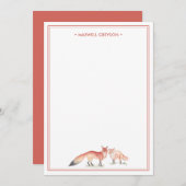 Red Fox Personalisiert Stationery Mitteilungskarte (Vorne/Hinten)
