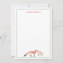 Red Fox Personalisiert Stationery