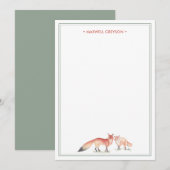 Red Fox Personalisiert Stationery Mitteilungskarte (Vorne/Hinten)