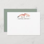 Red Fox Personalisiert Stationery Small Mitteilungskarte (Vorne/Hinten)