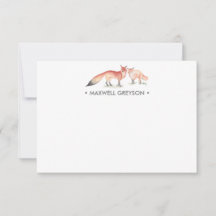 Red Fox Personalisiert Stationery Small