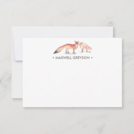 Red Fox Personalisiert Stationery Small Mitteilungskarte