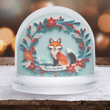 Red Fox Personalisierter Weihnachtsschneeglobe