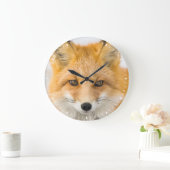 Red Fox Portrait Große Wanduhr (Zuhause)
