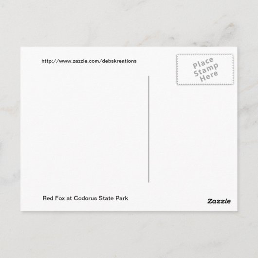 Red Fox Postkarte (Rückseite)