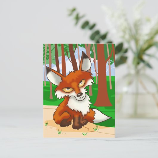 Red Fox Postkarte (Stehend Vorderseite)