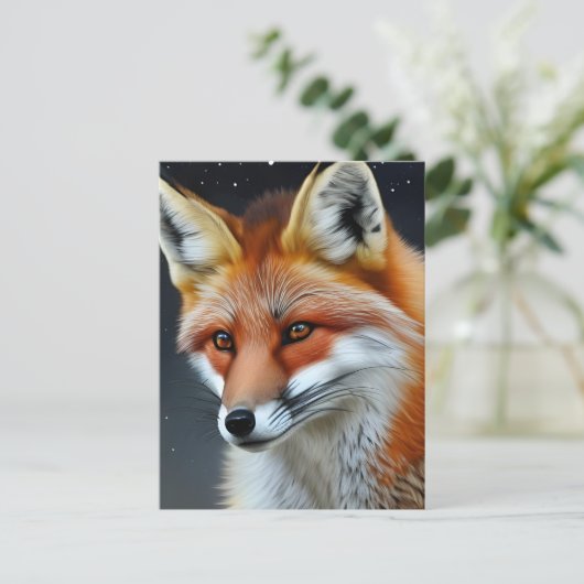 Red Fox Postkarte (Stehend Vorderseite)