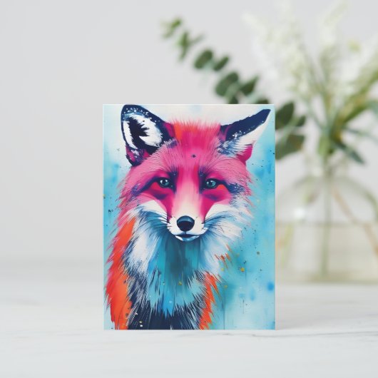 Red Fox Postkarte (Stehend Vorderseite)