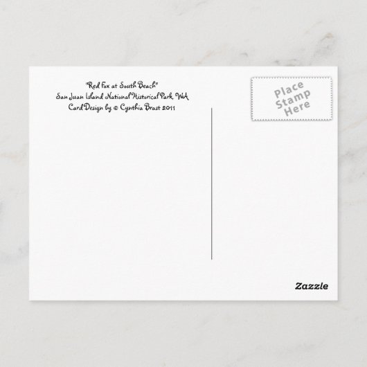Red Fox Postkarte (Rückseite)
