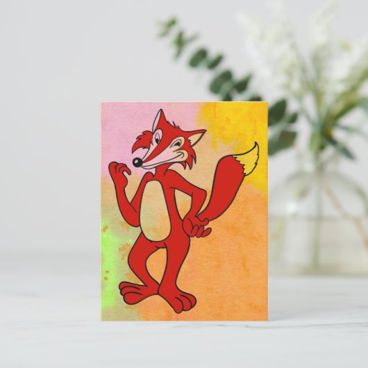 Red Fox Postkarte (Stehend Vorderseite)