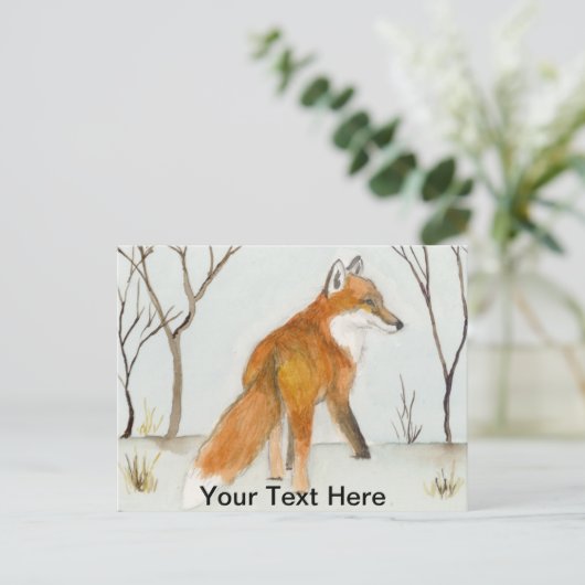 Red Fox Postkarte (Stehend Vorderseite)
