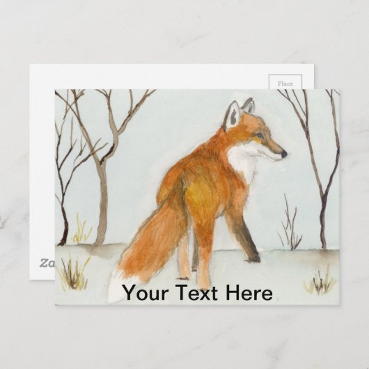 Red Fox Postkarte (Vorne/Hinten)