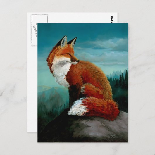 Red Fox Postkarten (Vorne/Hinten)