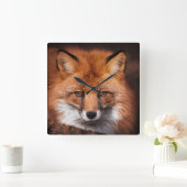 Red Fox Quadratische Wanduhr (Zuhause)