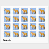 Red Fox Quadratischer Aufkleber (Blatt)