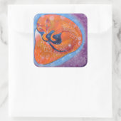Red Fox. Quadratischer Aufkleber (Tasche)