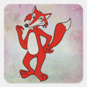 Red Fox Quadratischer Aufkleber