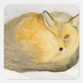 Red Fox Quadratischer Aufkleber (Vorderseite)