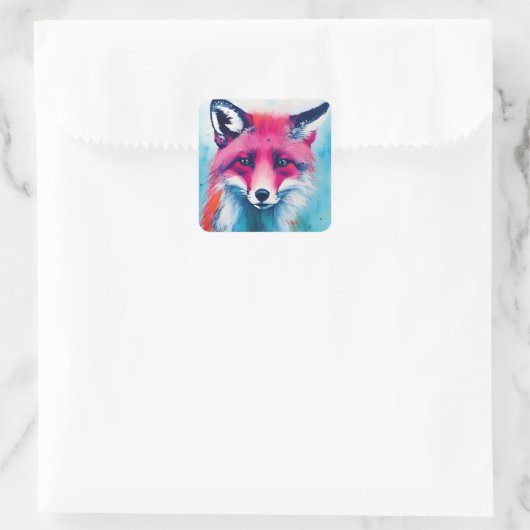 Red Fox Quadratischer Aufkleber (Tasche)