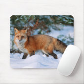 Red Fox | Schnee im Winter, Montana Mousepad (Mit Mouse)