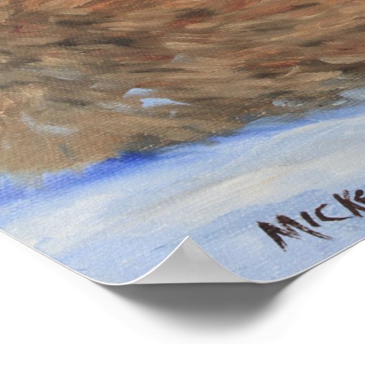 Red Fox - Schneekunstdruck Poster (Ecke)