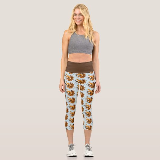 Red Fox Schwanzes Kitsune Kasai Capri Leggings (Vorderseite)