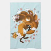 Red Fox Schwanzes Kitsune Kasai Geschirrtuch (Vertikal)