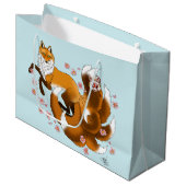 Red Fox Schwanzes Kitsune Kasai Große Geschenktüte (Vorderseite Schrägansicht)