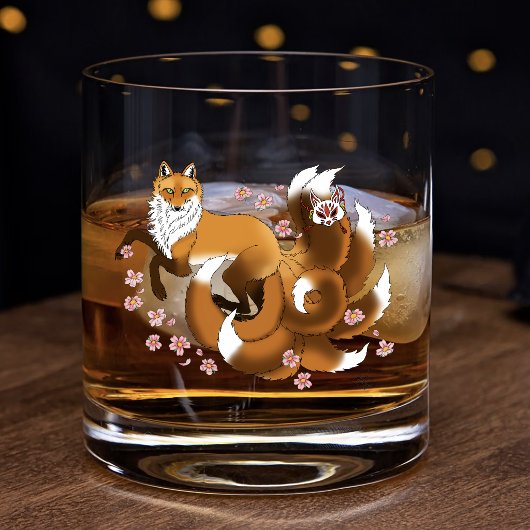 Red Fox Schwanzes Kitsune Kasai Whiskyglas