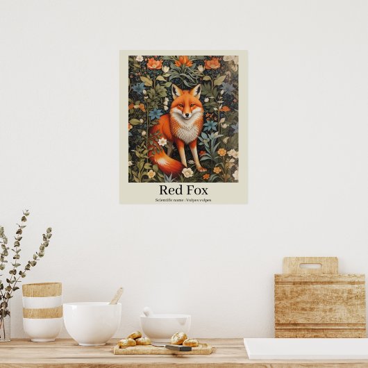 Red Fox Scientific Name Wildlife Poster (Küche)