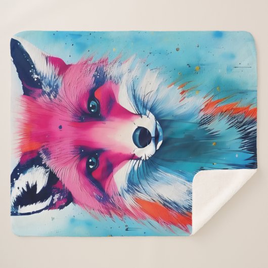 Red Fox Sherpa Blanket Sherpadecke (Vorderseite (Horizontal))