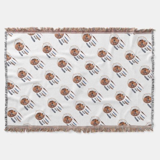 Red Fox Sleeping on Dreamcatcher Decke (Vorderseite)